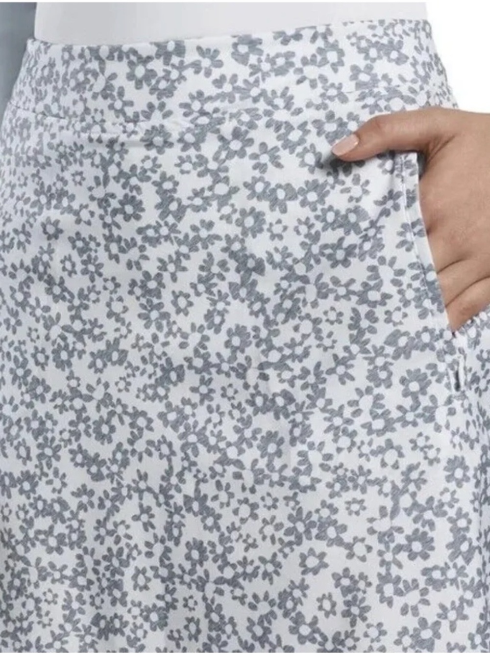 G/Fore Womens Floral Print A-Line Skort Snow Grey Golf GFore